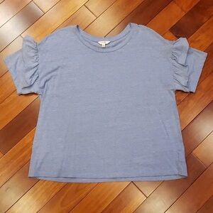 Terra & Sky Kids Light Blue Ruffle Sleeve Tee